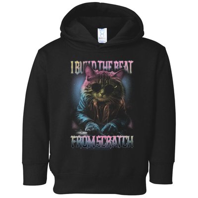 I Build The Beat From Scratch Funny Cosmic Dj Cat Toddler Hoodie