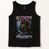 I Build The Beat From Scratch Funny Cosmic Dj Cat Tank Top