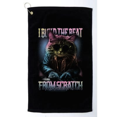 I Build The Beat From Scratch Funny Cosmic Dj Cat Golf Towel