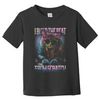 I Build The Beat From Scratch Funny Cosmic Dj Cat Toddler T-Shirt