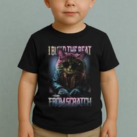 I Build The Beat From Scratch Funny Cosmic Dj Cat Toddler T-Shirt