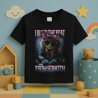 I Build The Beat From Scratch Funny Cosmic Dj Cat Toddler T-Shirt
