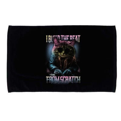 I Build The Beat From Scratch Funny Cosmic Dj Cat Microfiber Hand Towel