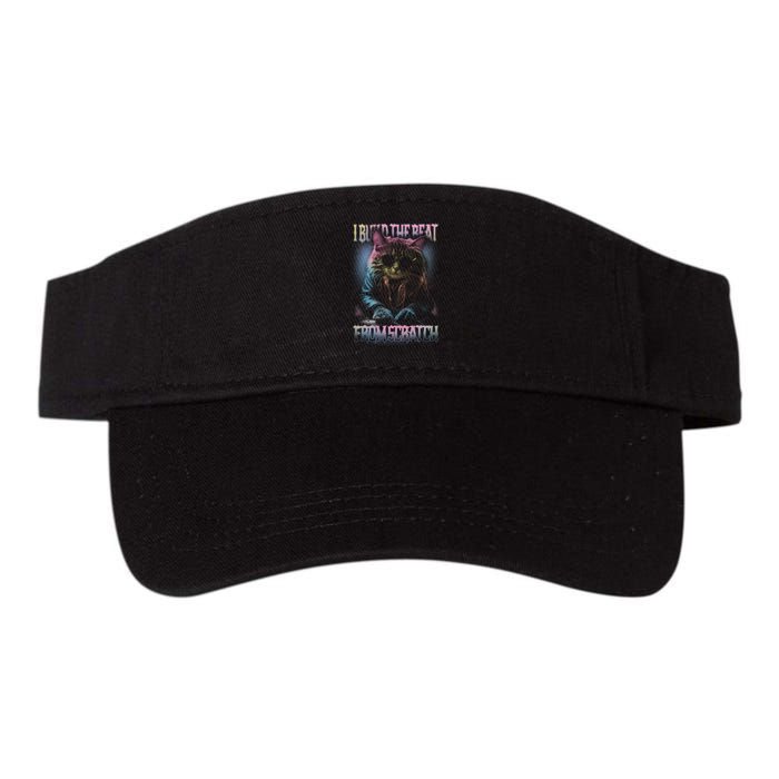 I Build The Beat From Scratch Funny Cosmic Dj Cat Visor