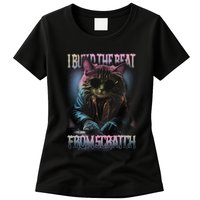 I Build The Beat From Scratch Funny Cosmic Dj Cat Womens T-Shirt