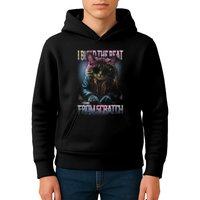 I Build The Beat From Scratch Funny Cosmic Dj Cat Kids Hoodie