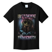 I Build The Beat From Scratch Funny Cosmic Dj Cat Kids T-Shirt