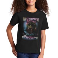 I Build The Beat From Scratch Funny Cosmic Dj Cat Kids T-Shirt