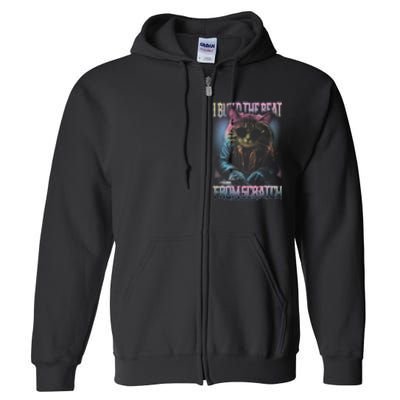 I Build The Beat From Scratch Funny Cosmic Dj Cat Full Zip Hoodie