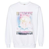 I Build The Beat From Scratch Funny Cosmic Dj Cat Garment-Dyed Sweatshirt