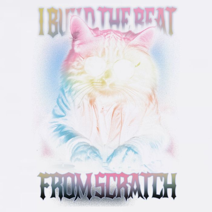 I Build The Beat From Scratch Funny Cosmic Dj Cat Garment-Dyed Sweatshirt