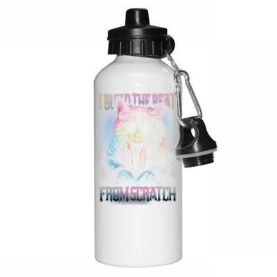 I Build The Beat From Scratch Funny Cosmic Dj Cat Aluminum Water Bottle 