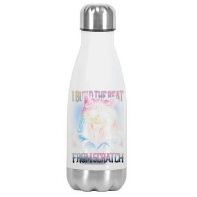 I Build The Beat From Scratch Funny Cosmic Dj Cat Stainless Steel Insulated Water Bottle