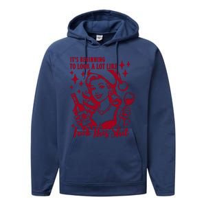 ItS Beginning To Look A Lot Like Fuck This Shit Funny Christmas Xmas Performance Fleece Hoodie