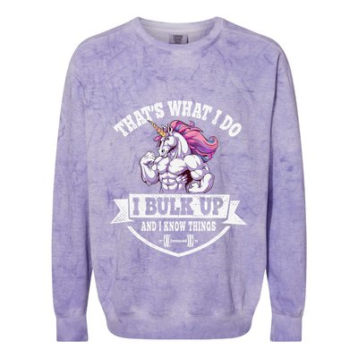 I Bulk Up Funny Unicorn Workout Training Colorblast Crewneck Sweatshirt