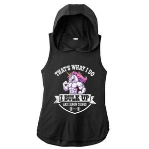 I Bulk Up Funny Unicorn Workout Training Ladies PosiCharge Tri-Blend Wicking Draft Hoodie Tank