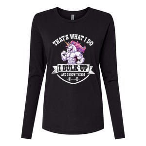 I Bulk Up Funny Unicorn Workout Training Womens Cotton Relaxed Long Sleeve T-Shirt