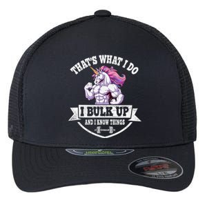 I Bulk Up Funny Unicorn Workout Training Flexfit Unipanel Trucker Cap