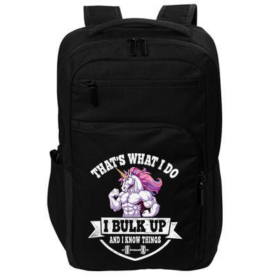 I Bulk Up Funny Unicorn Workout Training Impact Tech Backpack