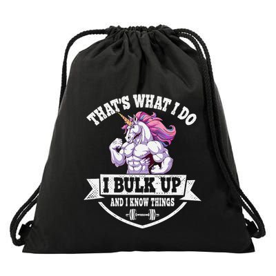 I Bulk Up Funny Unicorn Workout Training Drawstring Bag