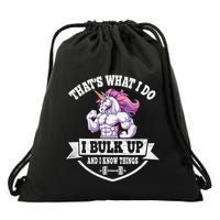 I Bulk Up Funny Unicorn Workout Training Drawstring Bag
