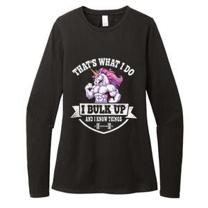 I Bulk Up Funny Unicorn Workout Training Womens CVC Long Sleeve Shirt