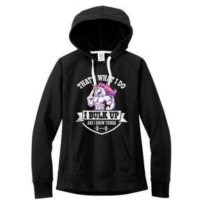 I Bulk Up Funny Unicorn Workout Training Women's Fleece Hoodie