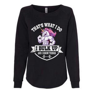 I Bulk Up Funny Unicorn Workout Training Womens California Wash Sweatshirt