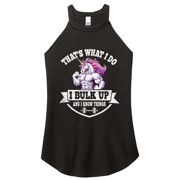 I Bulk Up Funny Unicorn Workout Training Women's Perfect Tri Rocker Tank