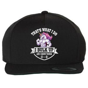 I Bulk Up Funny Unicorn Workout Training Wool Snapback Cap