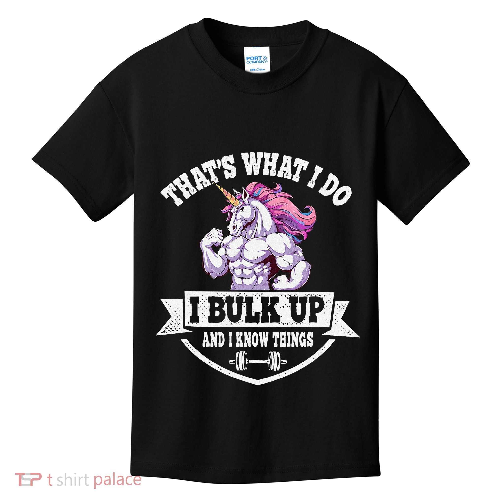 I Bulk Up Funny Unicorn Workout Training Kids T-Shirt