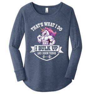 I Bulk Up Funny Unicorn Workout Training Women's Perfect Tri Tunic Long Sleeve Shirt