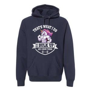 I Bulk Up Funny Unicorn Workout Training Premium Hoodie