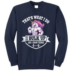 I Bulk Up Funny Unicorn Workout Training Tall Sweatshirt