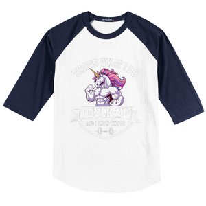 I Bulk Up Funny Unicorn Workout Training Baseball Sleeve Shirt