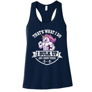 I Bulk Up Funny Unicorn Workout Training Women's Racerback Tank