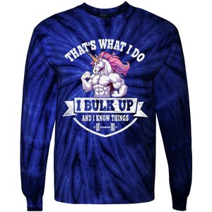 I Bulk Up Funny Unicorn Workout Training Tie-Dye Long Sleeve Shirt