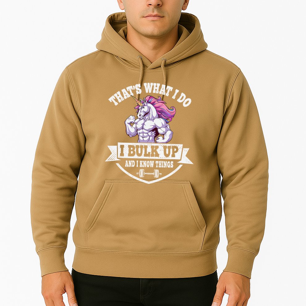 I Bulk Up Funny Unicorn Workout Training Hoodie