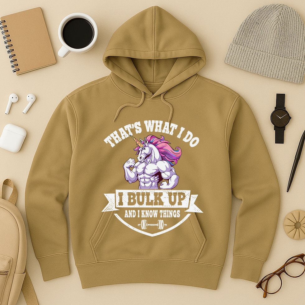 I Bulk Up Funny Unicorn Workout Training Hoodie