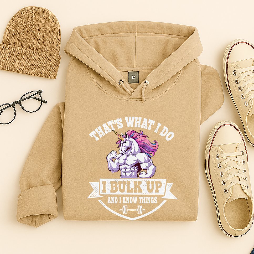I Bulk Up Funny Unicorn Workout Training Hoodie