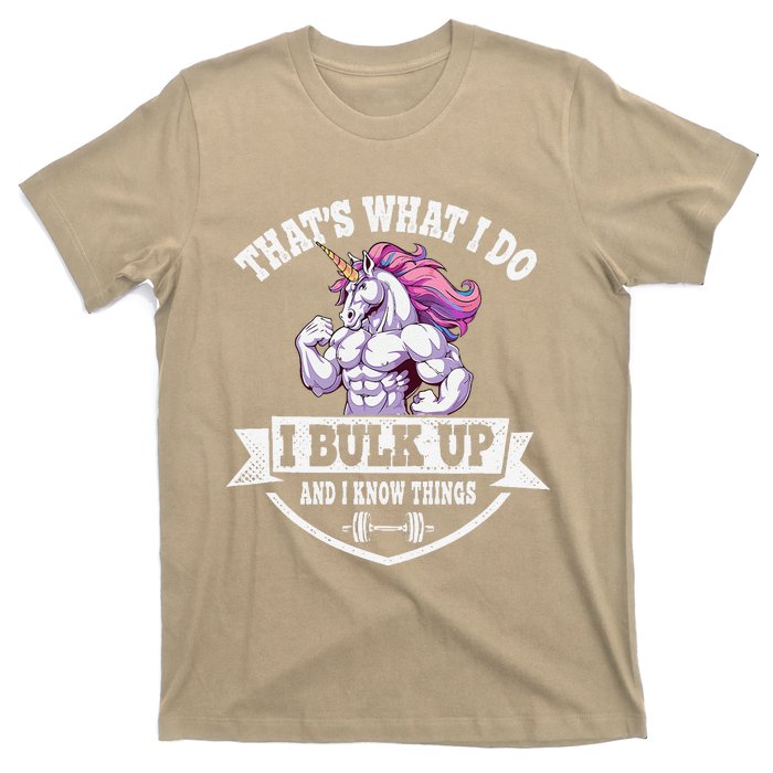 I Bulk Up Funny Unicorn Workout Training T-Shirt