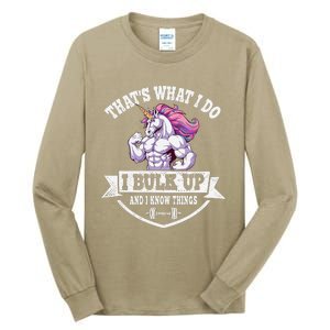 I Bulk Up Funny Unicorn Workout Training Tall Long Sleeve T-Shirt