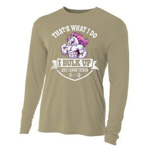 I Bulk Up Funny Unicorn Workout Training Cooling Performance Long Sleeve Crew