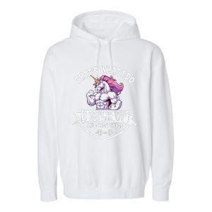 I Bulk Up Funny Unicorn Workout Training Garment-Dyed Fleece Hoodie