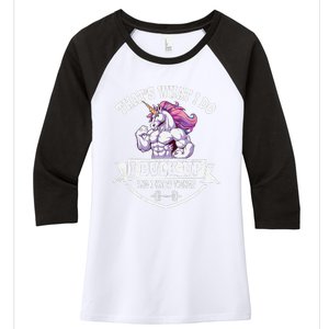 I Bulk Up Funny Unicorn Workout Training Women's Tri-Blend 3/4-Sleeve Raglan Shirt