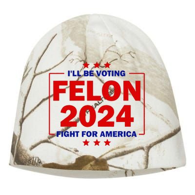 ILl Be Voting Felon 2024 Fight For America Trump 2024 Kati - Camo Knit Beanie