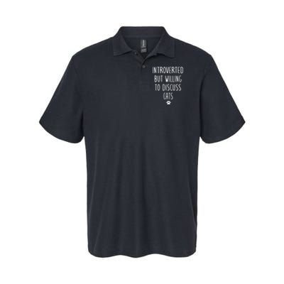Introverted But Willing To Discuss Cats Softstyle Adult Sport Polo