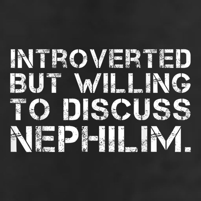 Introverted But Willing To Discuss Nephilim Funny Introverted Design 7 Panel Mesh Trucker Snapback Hat