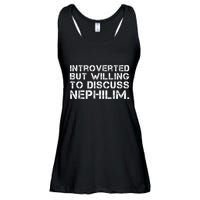 Introverted But Willing To Discuss Nephilim Funny Introverted Design Ladies Essential Flowy Tank