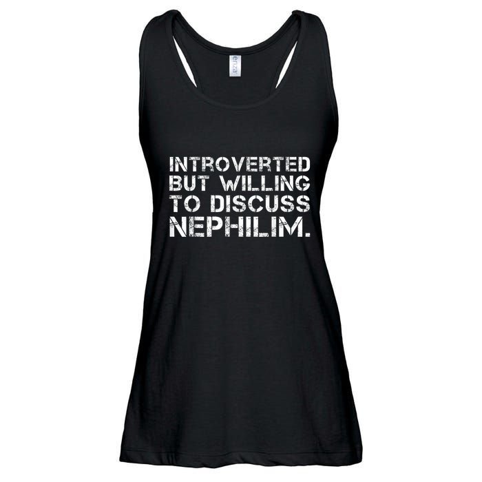 Introverted But Willing To Discuss Nephilim Funny Introverted Design Ladies Essential Flowy Tank